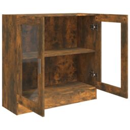 Berkfield Home Vitrine Cabinet Smoked Oak 82.5x30.5x80 cm Engineered Wood in Brown - thumbnail 5
