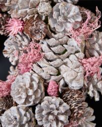 Dibor Traditional Pink Pinecone Xmas Front Door Christmas Wreath 39cm - thumbnail 5