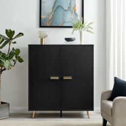 FurnitureboxUK Ivala Black & Copper Effect Sideboard - Size: Large - thumbnail 2