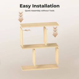 KORVIXA Sofa Side Table Modern Bedside Table Oak in Light Oak - Size: 60 cm x 60 cm - thumbnail 3