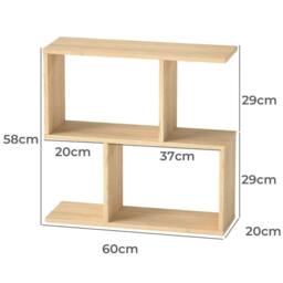 KORVIXA Sofa Side Table Modern Bedside Table Oak in Light Oak - Size: 60 cm x 60 cm - thumbnail 2