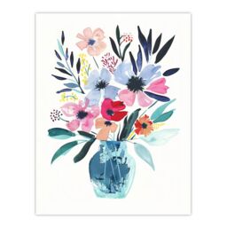 "Artery8 Pastel Colour Boho Spring Flower Bouquet in Vase Wall Art Print - Size: W24"" x H32""" - thumbnail 1