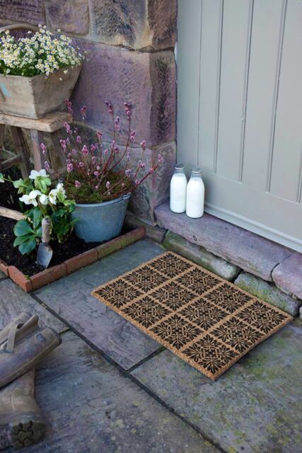 Artsy Mats Mosaic Tiles Patterned Doormat in Black - Size: 40 cm x 60 cm - image 1