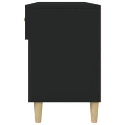 Berkfield Home Shoe Cabinet Black 102x35x55 cm Engineered Wood - Size: 102 x 35 x 55 cm - thumbnail 8