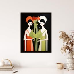Wee Blue Coo Wall Art Print For The Love Of Veggies Nature Provides Two Vegan Red Green Graphic Design Art Framed - Size: A4 - thumbnail 4