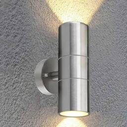 ATEK 1 Pack Up & Down GU10 Wall Lights, Stainless Steel IP44 Waterproof Indoor Outdoor Silver Mains Power Exterior Sconce Light - thumbnail 4