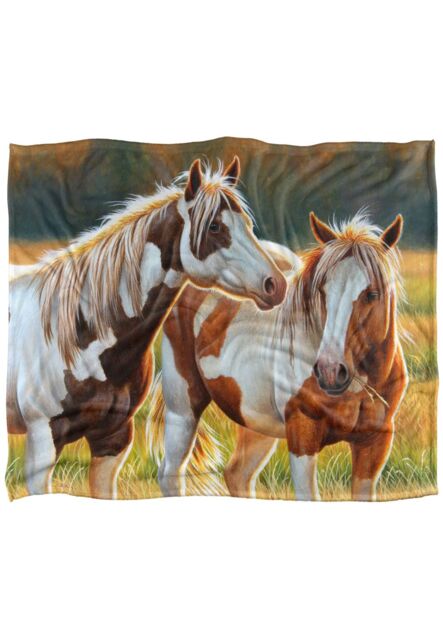 JQ Licensing Cf Painted Horses Silky Touch Super Soft Throw Blanket 152 X 127 cm in White - image 1