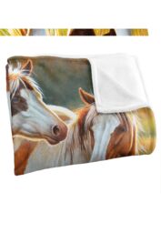 JQ Licensing Cf Painted Horses Silky Touch Super Soft Throw Blanket 152 X 127 cm in White - thumbnail 3