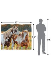 JQ Licensing Cf Painted Horses Silky Touch Super Soft Throw Blanket 152 X 127 cm in White - thumbnail 5
