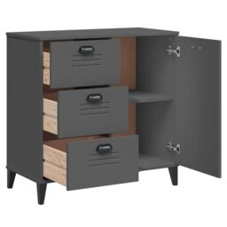 Berkfield Home Sideboard VIKEN Anthracite Grey 80x40x80 cm Engineered Wood in Black - Size: 80 x 40 x 80 cm - thumbnail 5