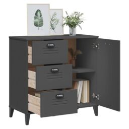 Berkfield Home Sideboard VIKEN Anthracite Grey 80x40x80 cm Engineered Wood in Black - Size: 80 x 40 x 80 cm - thumbnail 4