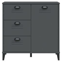 Berkfield Home Sideboard VIKEN Anthracite Grey 80x40x80 cm Engineered Wood in Black - Size: 80 x 40 x 80 cm - thumbnail 6