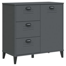 Berkfield Home Sideboard VIKEN Anthracite Grey 80x40x80 cm Engineered Wood in Black - Size: 80 x 40 x 80 cm - thumbnail 2