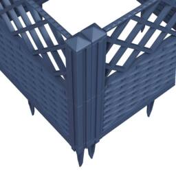 Berkfield Home Garden Planter with Pegs Blue Grey 43.5x43.5x43.5 cm PP in Dark Blue - thumbnail 7