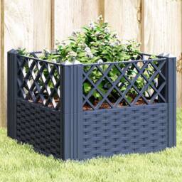 Berkfield Home Garden Planter with Pegs Blue Grey 43.5x43.5x43.5 cm PP in Dark Blue - thumbnail 2