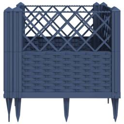 Berkfield Home Garden Planter with Pegs Blue Grey 43.5x43.5x43.5 cm PP in Dark Blue - thumbnail 5