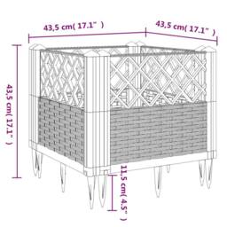 Berkfield Home Garden Planter with Pegs Blue Grey 43.5x43.5x43.5 cm PP in Dark Blue - thumbnail 8
