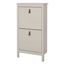 Wyld Haus Wyld Berry Cashmere Wooden Shoe Cabinet 2 Flip Down Doors in Cream - thumbnail 5