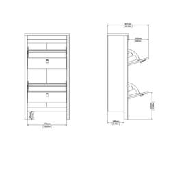 Wyld Haus Wyld Berry Cashmere Wooden Shoe Cabinet 2 Flip Down Doors in Cream - thumbnail 8
