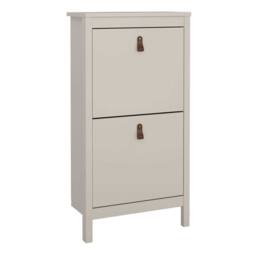 Wyld Haus Wyld Berry Cashmere Wooden Shoe Cabinet 2 Flip Down Doors in Cream - thumbnail 2