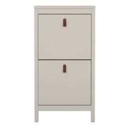 Wyld Haus Wyld Berry Cashmere Wooden Shoe Cabinet 2 Flip Down Doors in Cream - thumbnail 4