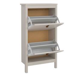 Wyld Haus Wyld Berry Cashmere Wooden Shoe Cabinet 2 Flip Down Doors in Cream - thumbnail 3