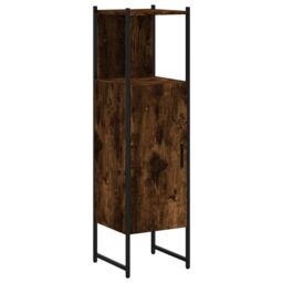 Berkfield Home Bathroom Cabinet Smoked Oak 33x33x120.5 cm Engineered Wood in Brown - thumbnail 2