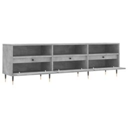 Berkfield Home TV Cabinet Concrete Grey 150x30x44.5 cm Engineered Wood - thumbnail 6