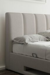 Time4sleep Copenhagen Shell Upholstered Ottoman TV - Bed Frame in Cream - Size: Super King - thumbnail 4