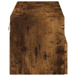 Berkfield Home TV Wall Cabinet Smoked Oak 80x30x30 cm Engineered Wood in Brown - Size: 80 x 30 x 30 cm - thumbnail 9