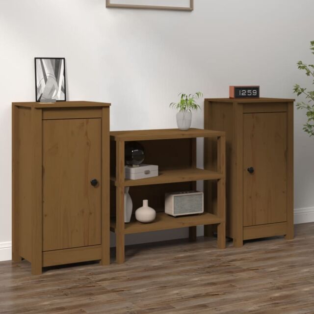 Berkfield Home Sideboards 2 pcs Honey Brown 40x35x80 cm Solid Wood Pine - Size: 40 x 35 x 80 cm - image 1