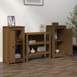 Berkfield Home Sideboards 2 pcs Honey Brown 40x35x80 cm Solid Wood Pine - Size: 40 x 35 x 80 cm - thumbnail 3