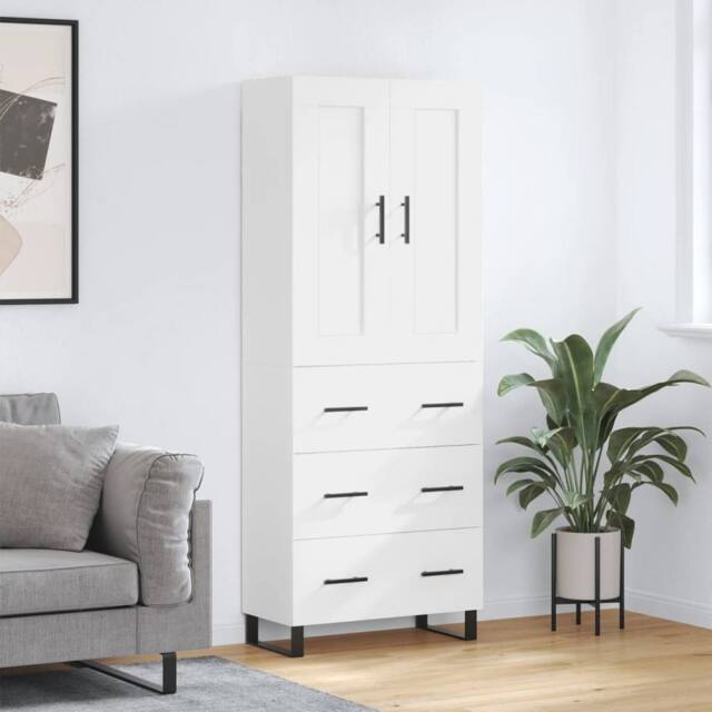 Berkfield Home Highboard White 69.5x34x180 cm Engineered Wood - image 1