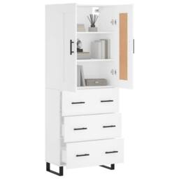 Berkfield Home Highboard White 69.5x34x180 cm Engineered Wood - thumbnail 3