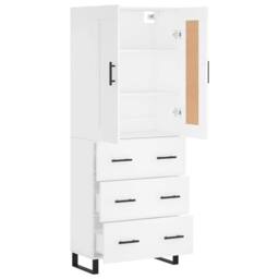Berkfield Home Highboard White 69.5x34x180 cm Engineered Wood - thumbnail 4
