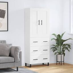 Berkfield Home Highboard White 69.5x34x180 cm Engineered Wood - thumbnail 1
