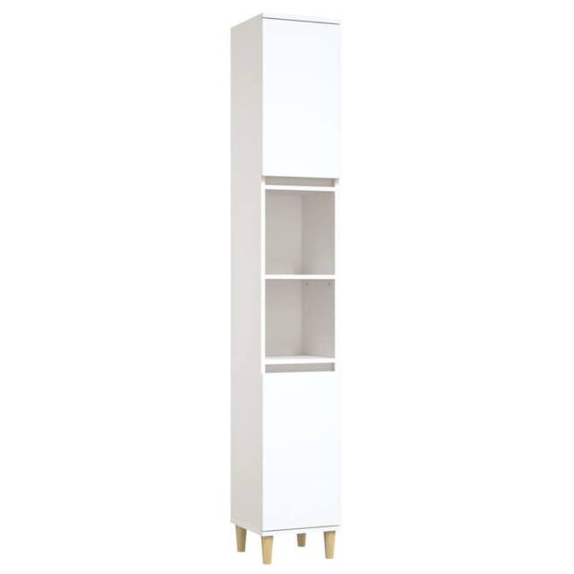 Berkfield Home Bathroom Cabinet White 30x30x190 cm Engineered Wood - Size: 30 x 30 x 190 cm - image 1