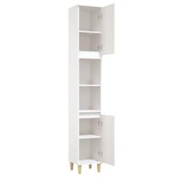 Berkfield Home Bathroom Cabinet White 30x30x190 cm Engineered Wood - Size: 30 x 30 x 190 cm - thumbnail 7