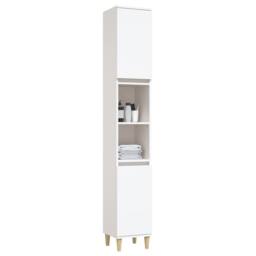 Berkfield Home Bathroom Cabinet White 30x30x190 cm Engineered Wood - Size: 30 x 30 x 190 cm - thumbnail 4