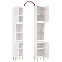 Berkfield Home Bathroom Cabinet White 30x30x190 cm Engineered Wood - Size: 30 x 30 x 190 cm - thumbnail 9