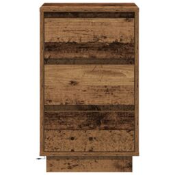 Berkfield Home Bedside Cabinet with LED Old Wood 39x34.5x65 cm Engineered Wood in Brown - thumbnail 6