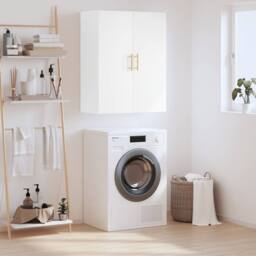 Berkfield Home Wall Mounted Cabinet White 69.5x34x90 cm - thumbnail 2
