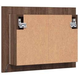 Berkfield Home LED Mirror Cabinet Brown Oak 60x12x45 cm Engineered Wood - Size: 60 x 12 x 45 cm - thumbnail 9