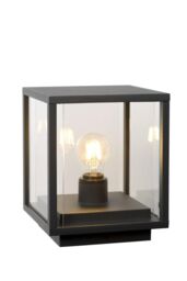 Lucide 'CLAIRE' Dimmable Stylish Outdoor Vintage LED Pedestal Light 1xE27 in Black