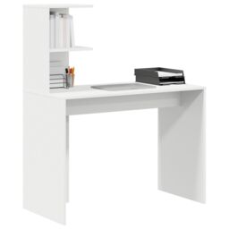 Berkfield Home White Writing Desk White MDF Compact Decorative Inlays - thumbnail 3