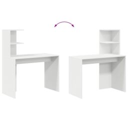 Berkfield Home White Writing Desk White MDF Compact Decorative Inlays - thumbnail 8