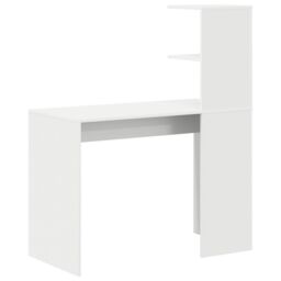 Berkfield Home White Writing Desk White MDF Compact Decorative Inlays - thumbnail 6