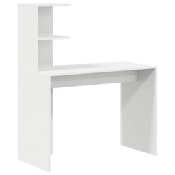 Berkfield Home White Writing Desk White MDF Compact Decorative Inlays - thumbnail 2