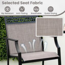 Costway Outdoor Patio Chair Set of 2 Home Patio Counter Height Chairs w/Footrest in Brown - thumbnail 5