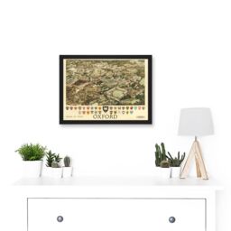 Artery8 Travel Train Oxford England British Railways Crest Coat Of Arms Heraldry UK Artwork Framed Wall Art Print A4 in Black - thumbnail 2